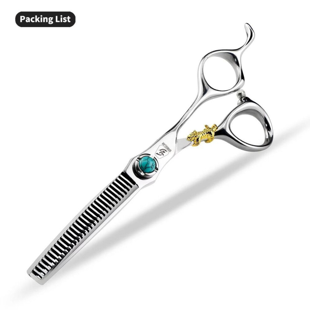 (silver, 6" thinning) Sangelar 6 inch Hair Scissors Silver Professional Hairdressing Scissors Hair Grooming Tools Cutting Thinning Shear Hairdressing Salon