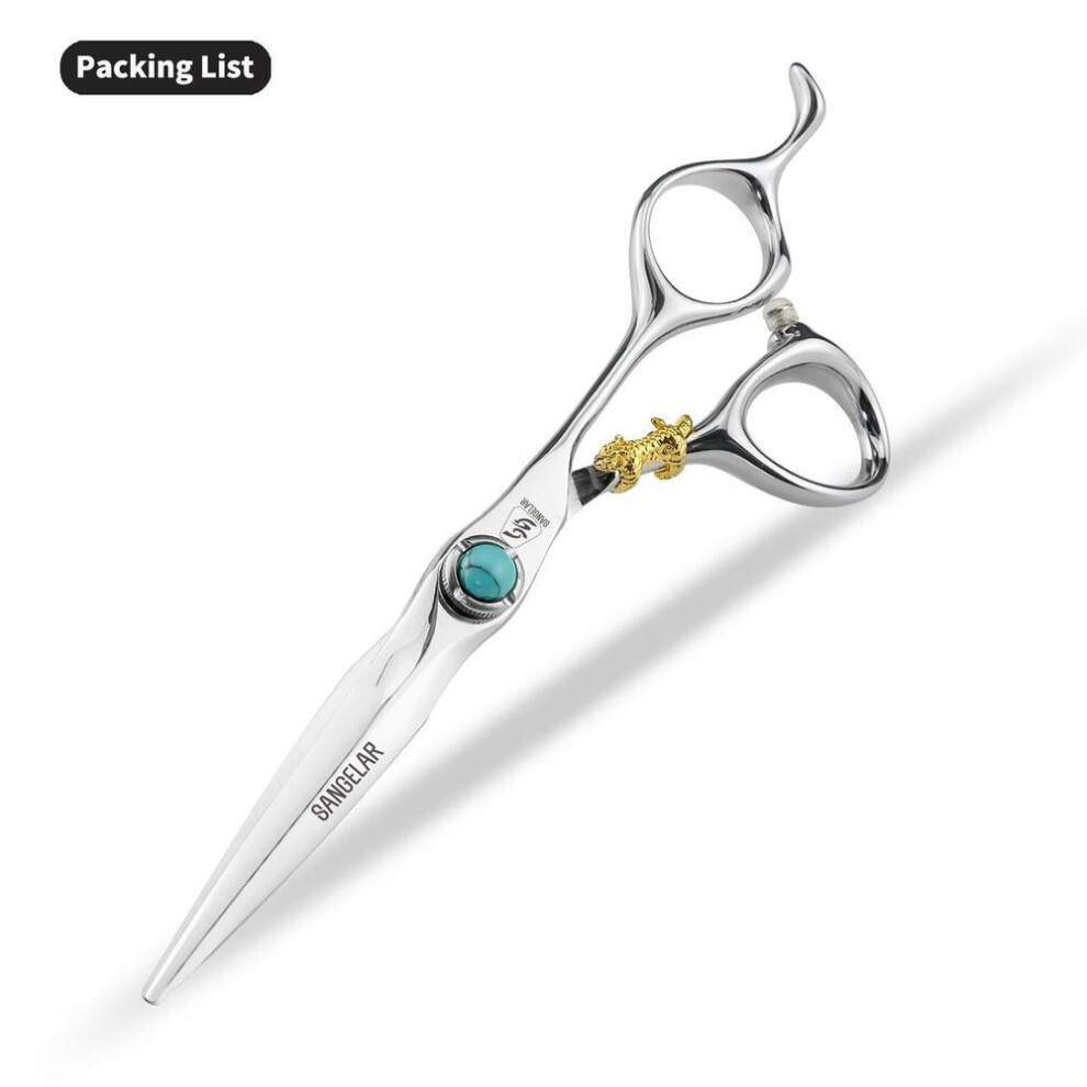 (silver, 6" cutting) Sangelar 6 inch Hair Scissors Silver Professional Hairdressing Scissors Hair Grooming Tools Cutting Thinning Shear Hairdressing Salon
