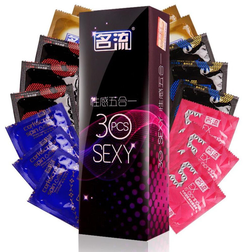 MingLiu 30 Pcs/Pack 5 Types Sexy Latex Dots Pleasure Nautural Rubber Penis Condoms for Men Medical Sex Erotic Male Condoms