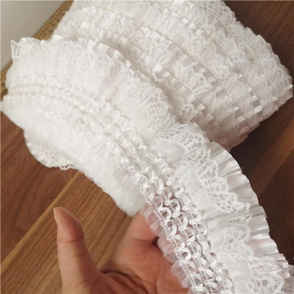 1 Yard Width 8cm Embroidery Lace Fabric Layer Materials Dress Lace Accessories
