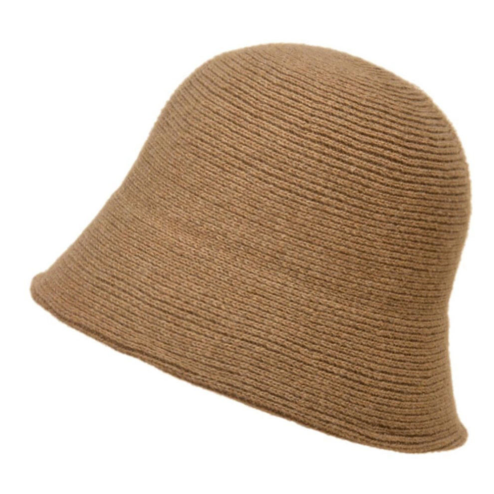 (camel) Cmw Women Wool Bucket Hat Drawstring Fisherman Vintage Knitted Basin