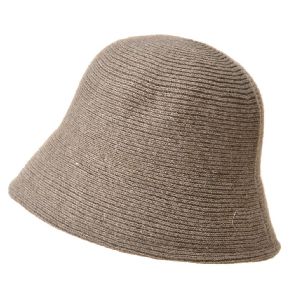 (khaki) Cmw Women Wool Bucket Hat Drawstring Fisherman Vintage Knitted Basin