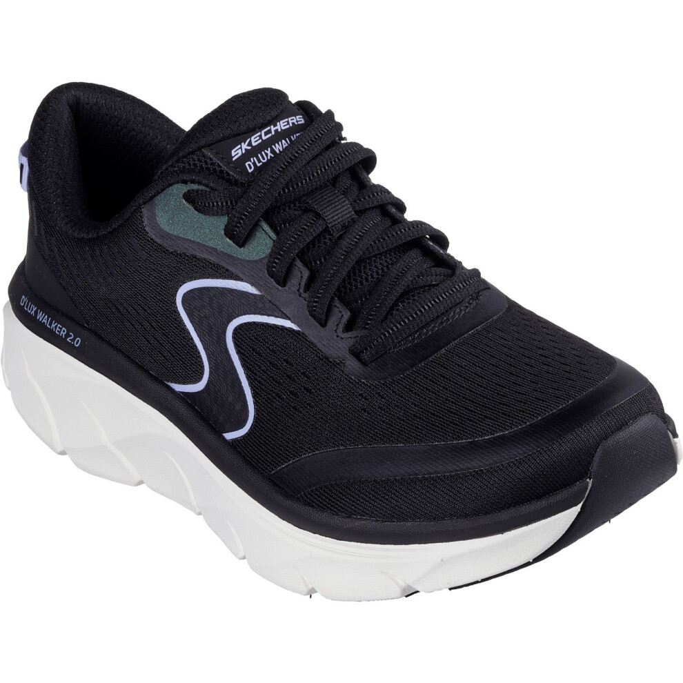 Skechers (Black, 5 (Adults')) D'lux Walker 2.0 Active Pace Textile Women's Black/Lavender Trainers