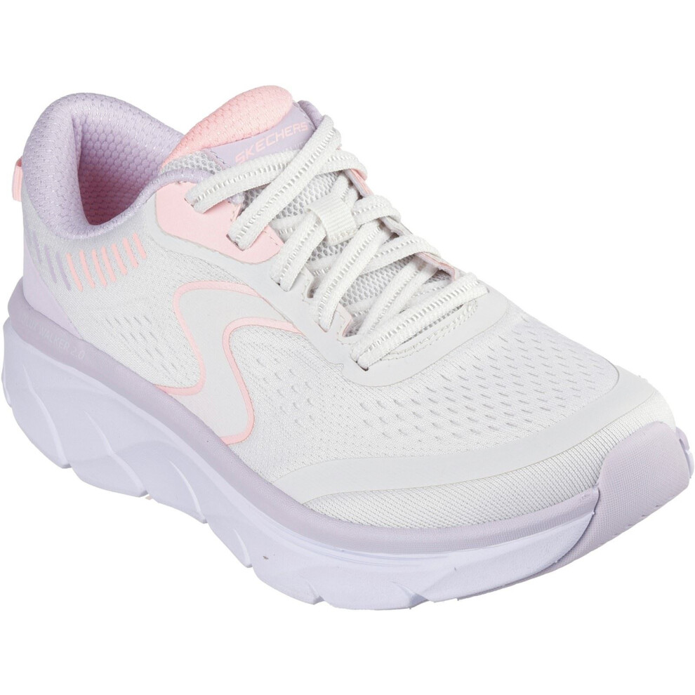 Skechers (White, 5 (Adults')) D'lux Walker 2.0 Active Pace Textile Women's Off White/Pink Trainers