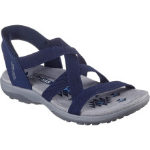 (Blue, 4 (Adults')) Skechers Reggae Slim Stretch Flex Textile Women's Navy Sandals