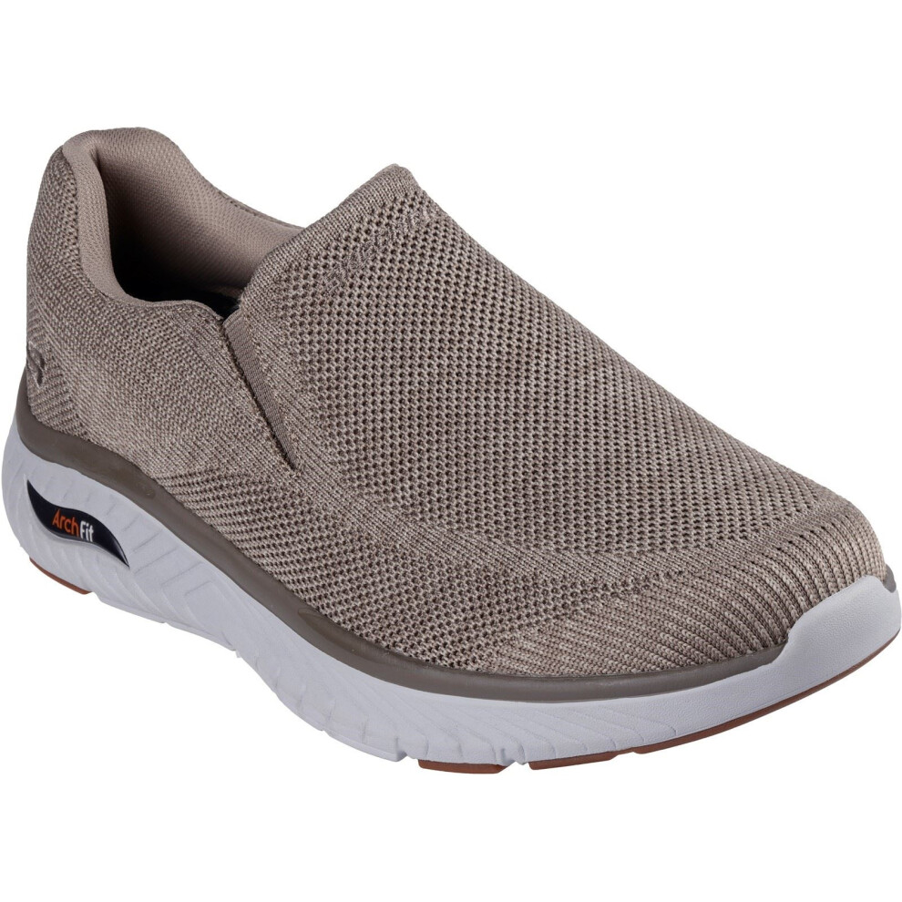 Skechers (Brown, 11 (Adults')) Arch Fit Crosser Locke Polyester Men's Taupe Trainers