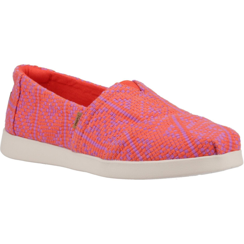 (Red, 4 (Adults')) TOMS Alpargata Plus 100% Cotton Women's Flame Espadrilles