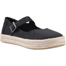 (Black, 5 (Adults')) TOMS Carolina Mary Jane Polyester Women's Black Espadrilles