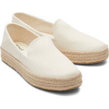 (Not Specified, 8 (Adults')) TOMS Carolina 100% Cotton Women's Natural Espadrilles