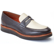 (Brown, 9 (Adults')) Base London Sid Leather Men's Brown/Beige Loafers