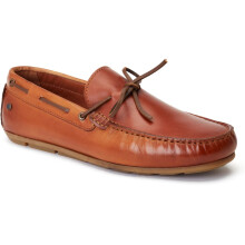 (Brown, 10 (Adults')) Base London Brooks Leather Men's Burnt Tan Loafers