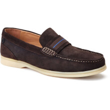 (Brown, 8 (Adults')) Base London Drum Leather Men's Burnt Brown Loafers