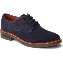 (Blue, 8 (Adults')) Base London Mawley Leather Men's Navy Oxford Shoes