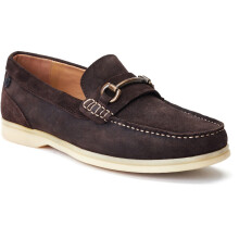(Brown, 9 (Adults')) Base London Snapper Leather Men's Burnt Brown Loafers