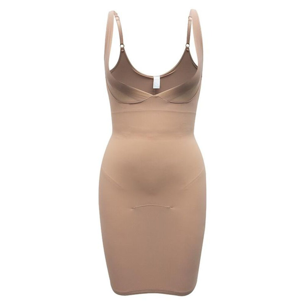 (nude, L) Full Slips Dress Seamless Shaping Underdress Body Shaper Tummy Control Shapewear Slimming Underskirt