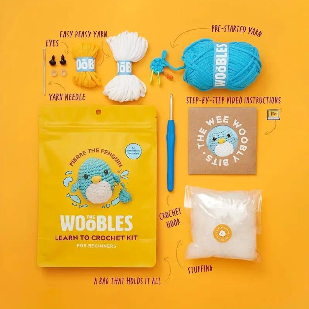 (as the picture) 1set New Crochet Material Package Contains English Instruction Manual, Beginner Crochet Yarn Kit For Adults, Knitting Handmade Diy Cartoon Doll