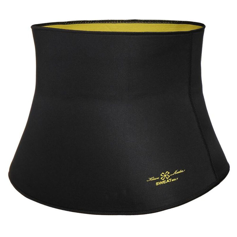 (black, XXXL) Men Sweat Waist Trimmer Belt Fitness Girdle Waist Trainer Cincher Corset For Weight Loss Slimming Body Shaper Sauna Belly Band