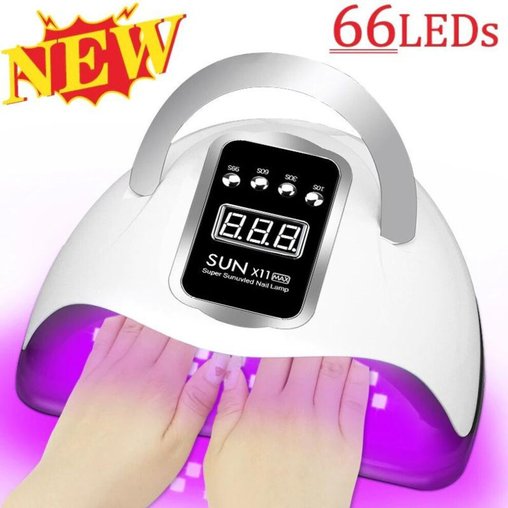 (European regulations) New 66leds Nail Lamp Acrylic Nail Gel Drying Lamp With Low Heat Mode Smart Sensor Nail Art Machine Htbe Ysxx