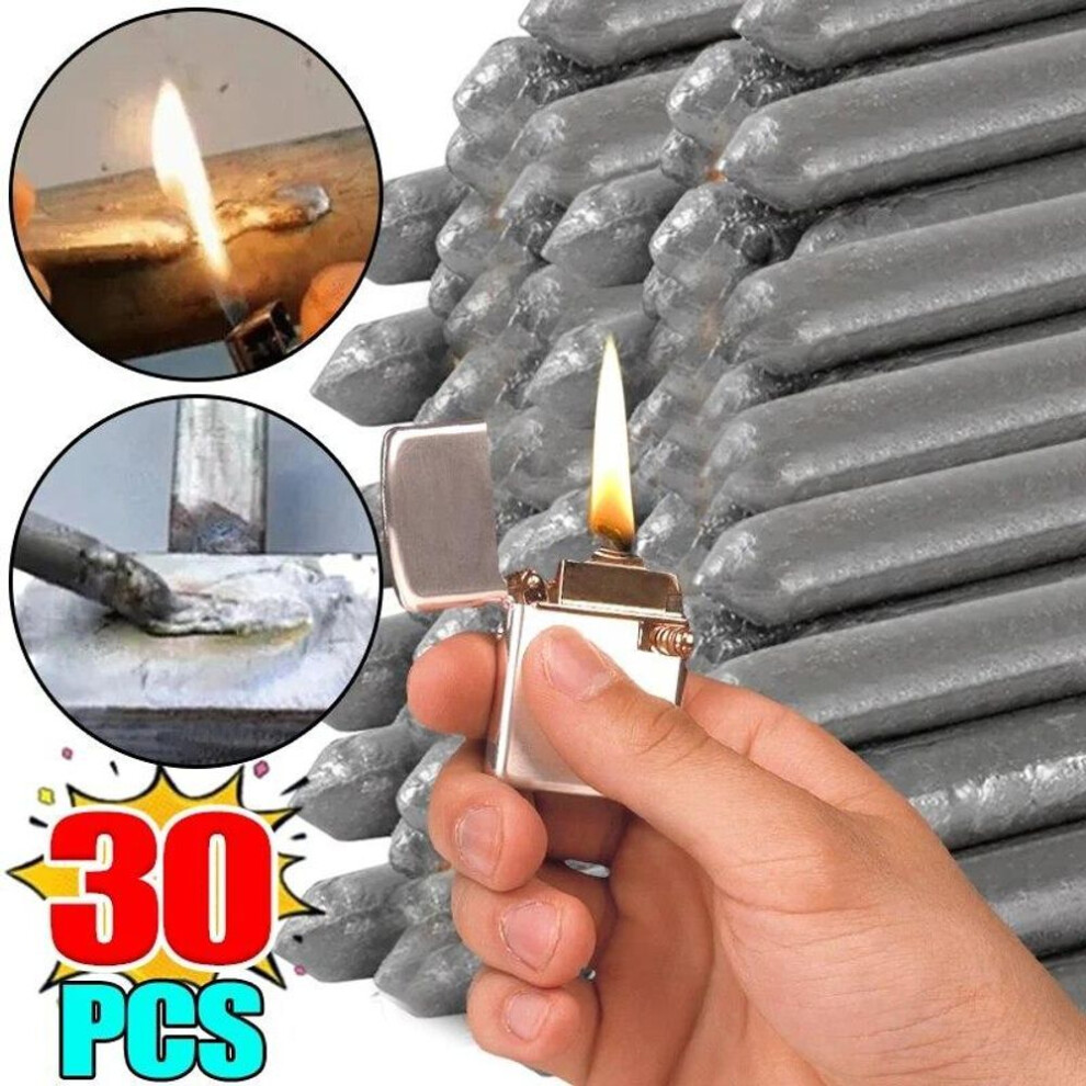 (as the picture, 30PCS) 3/30pcs Low Temperature Welding Rods Melt Copper Iron Stainless Steel Solder Rod For Soldering Aluminum Repaired Holes Agent Kit