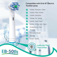 4pcs EB-50P Electric Tooth Brush Replacement Heads Fit Braun Oral-B Cross Action