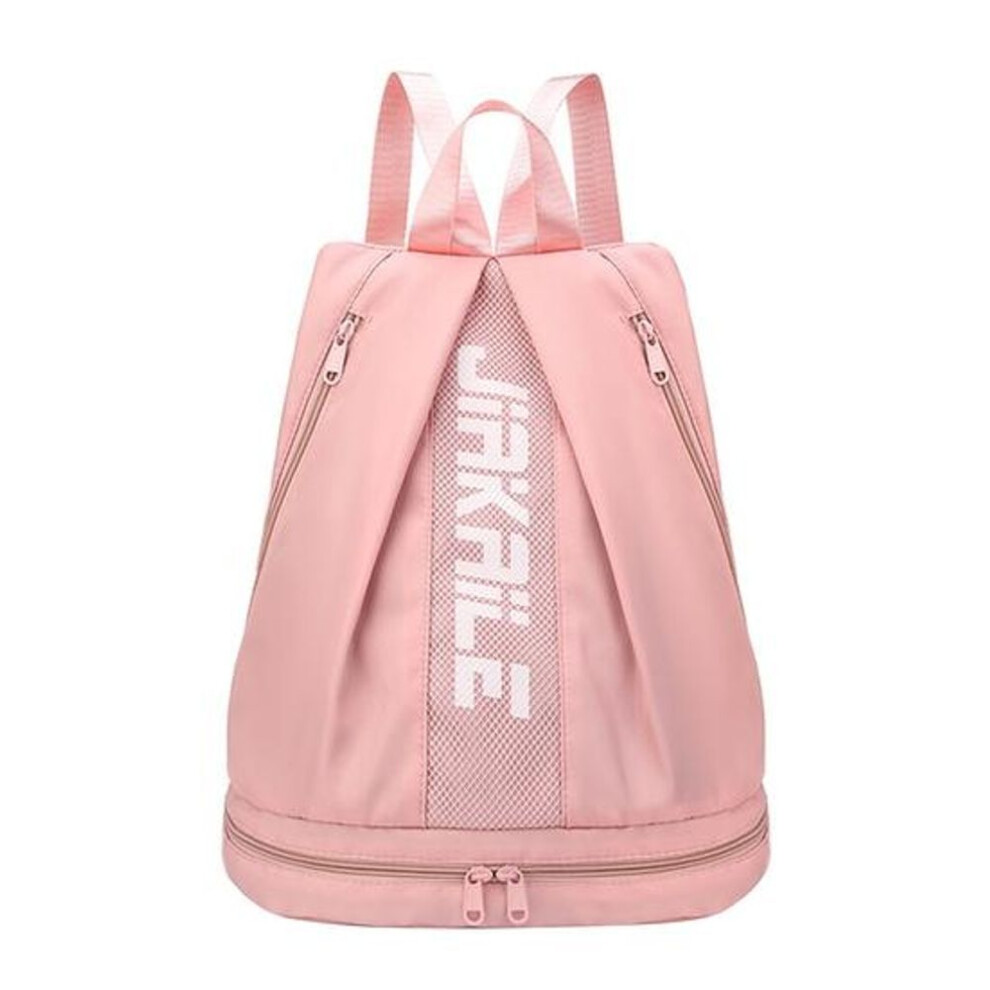 (pink) Backpack Gym Bag With Shoes Compartment Adjustable Shoulder Strap Zipper Closure Large Capacity Duffel Bag Portable Outdoor Sports Travel Bag