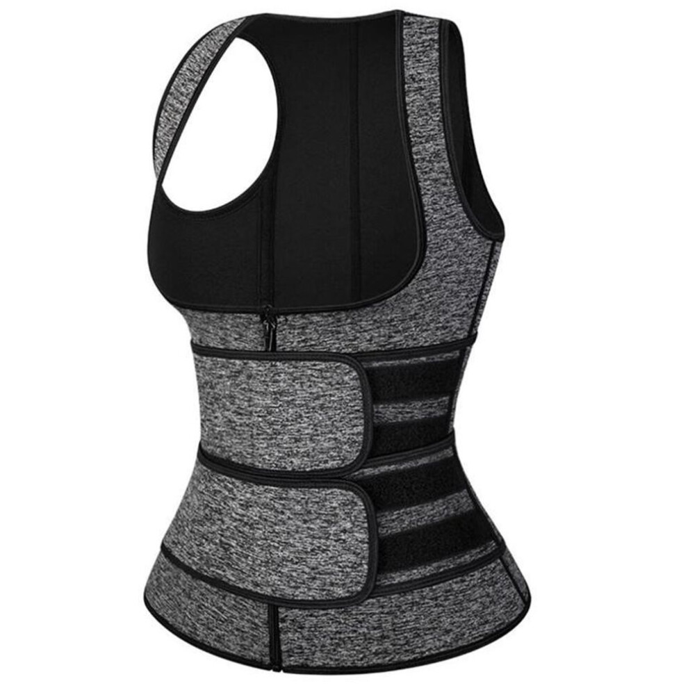 (grey, XL) 2025 Women Sweat Sauna Body Shapers Modeling Corset Sweat Belt Waist Trainer Thermo Slimming Belts Loss Weight