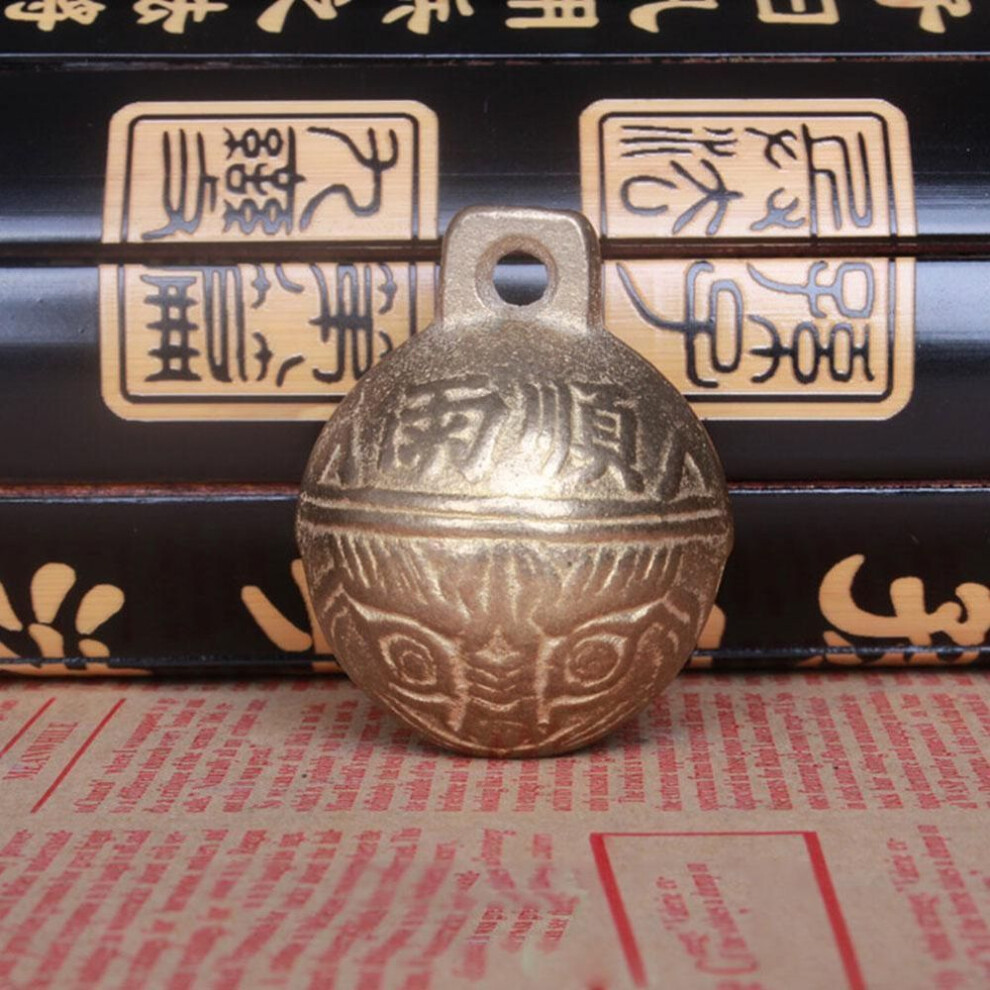 Tibetan Brass Bell Tiny Bead Craft Decorative Tiger Head Ethnic Bracelet Chinese Feng Shui