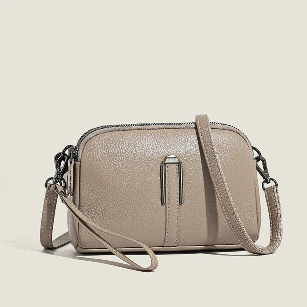 (khaki) Genuine Leather Women&apos;s Bag Handbag 2024 Luxury Cow Leather Women Shoulder Crossbody Bag Fashion Female Messenger Small Phone Bag