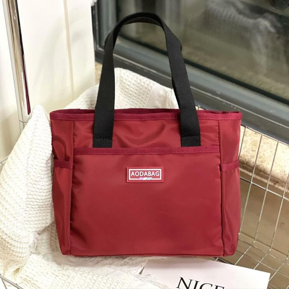 (burgundy) Casual Women Tote Bag Classic Large Capacity Shoulder Bags Oxford 2024 Fashion Lightweight Travel Handbag Mommy Bags