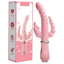 (pink) Adult Toys Dildo Vibrator Sex Toy Tongue Licking Double Rod Masturbation Rabbit Vibrator Adult Sex Product Vibrator for Women