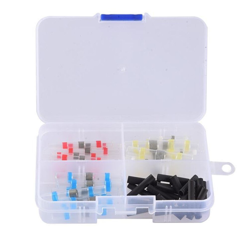 (50pcs/box) Solder Ring Heat Shrink Pressure Free Tube, Waterproof Solder Seal Electrical Butt Connector Wire Cable Gland Terminal Kit
