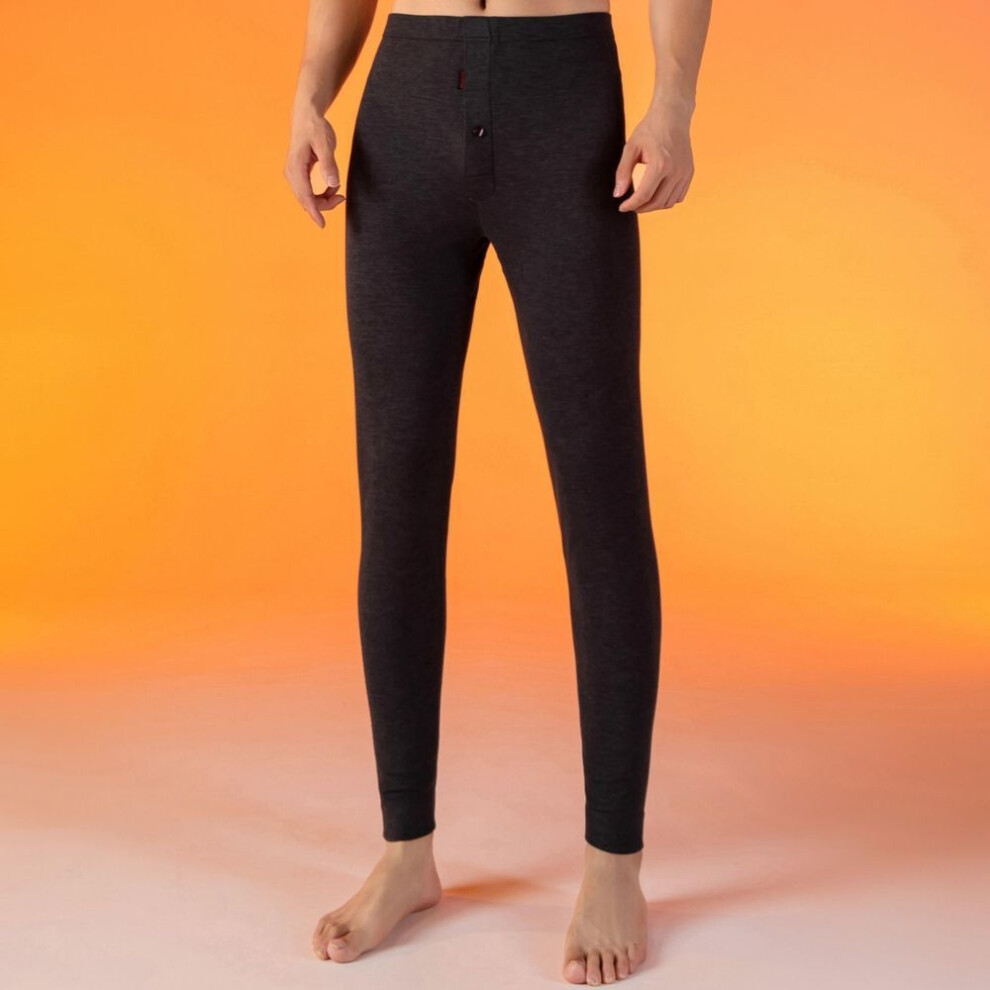 (black, XXL) Long Johns Winter Men Thermal Underwear Bottoms Male Leggings Thermos Pants Wool Thicken Warm Pants