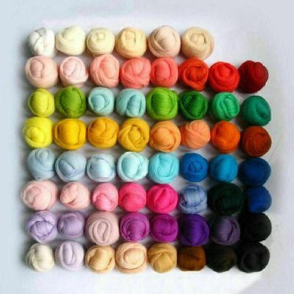 (36color 108g) Random Color Wool Felt Handmade Felt Needle Diy Finger Cots Hand Craft Foam Wool Felt Kit