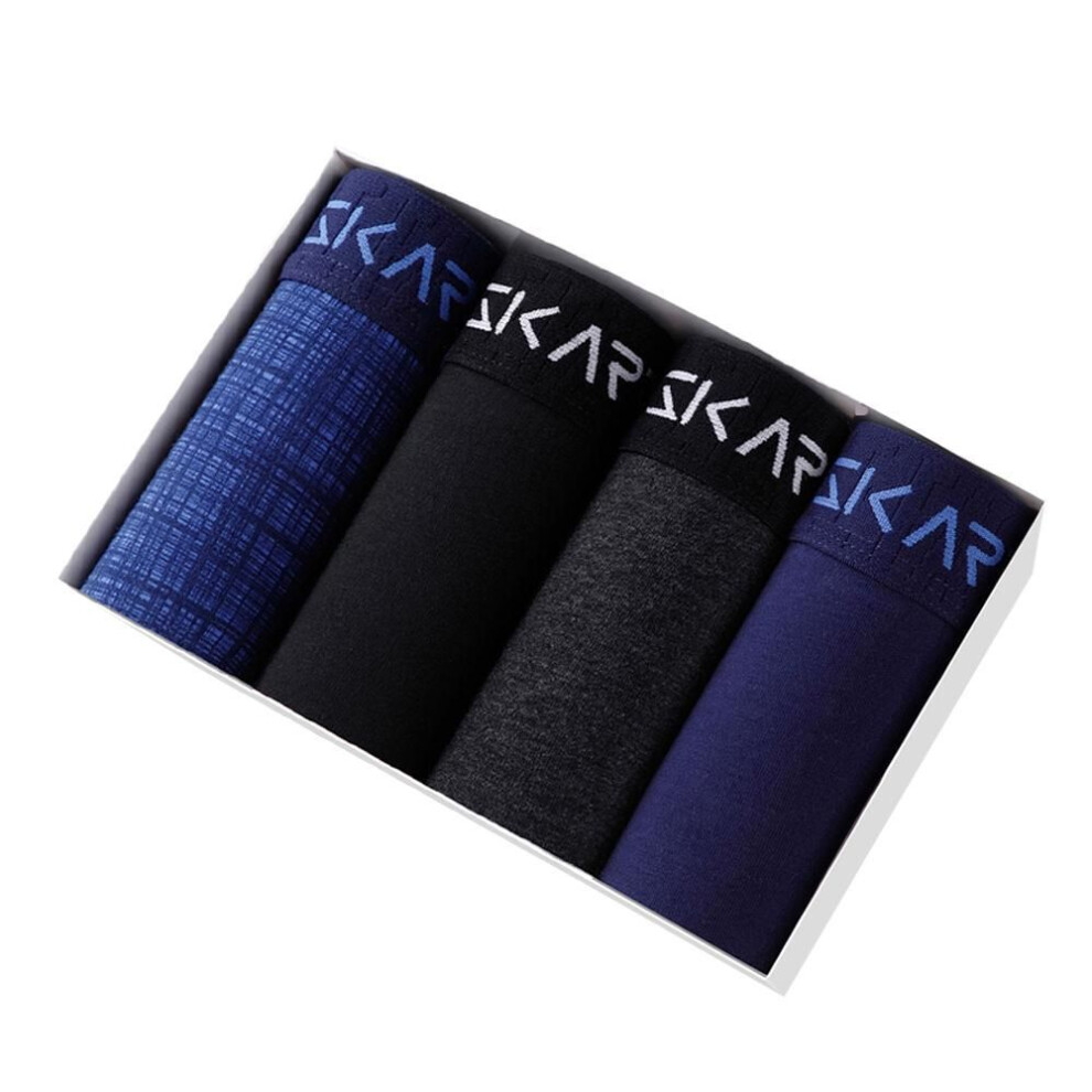 (as the picture, XL) Bonitos 4pcs Set New Men&apos;s  Panties Cotton Boxers For Man Underwear Large Size Men Boxer Shorts Sexy Male Underpants