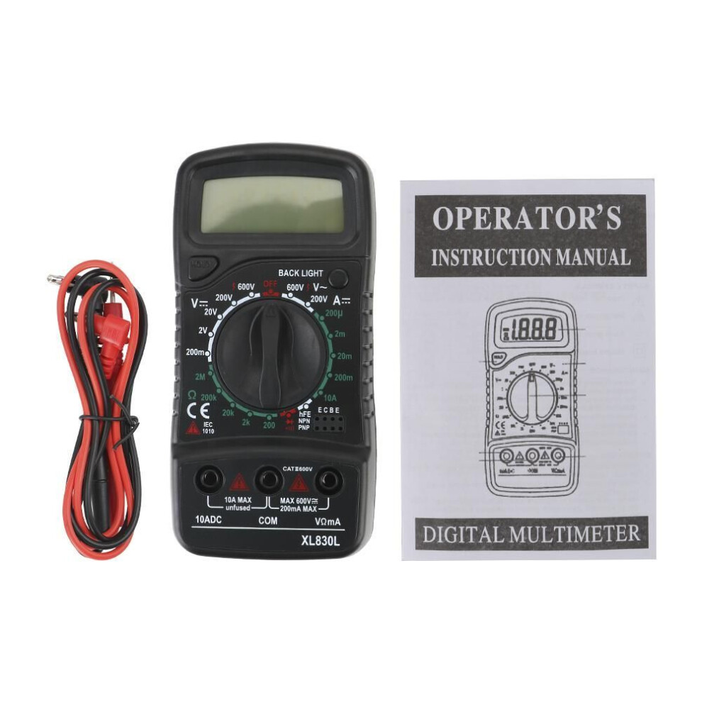 Diywork Lcd Multimeter Electrical Instrument Ac/dc Ammeter Voltmeter Ohm Voltage Tester Meter Xl830l Handheld Digital Multimeter Ohmmeter Volt Tester
