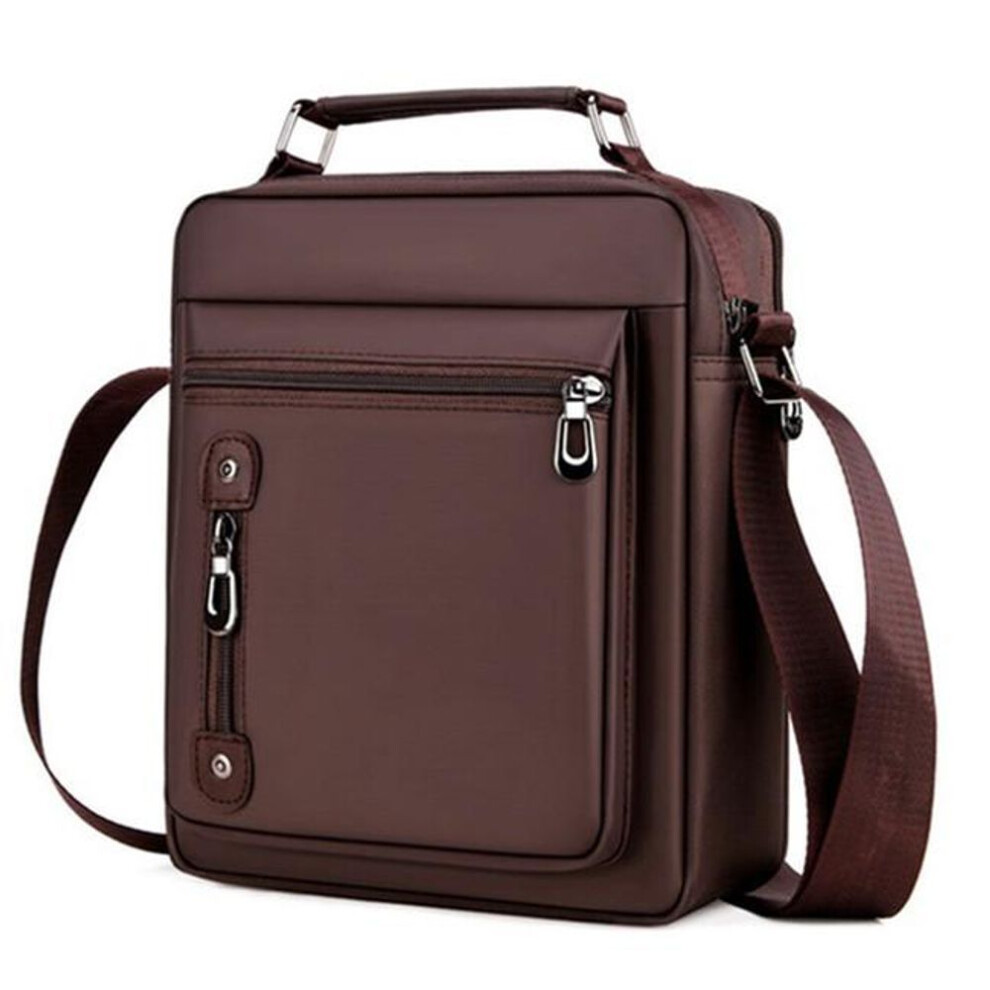 (dark brown, One Size) Men&apos;s Business Casual Shoulder Bag Waterproof Oxford Fabric Messenger Handbag