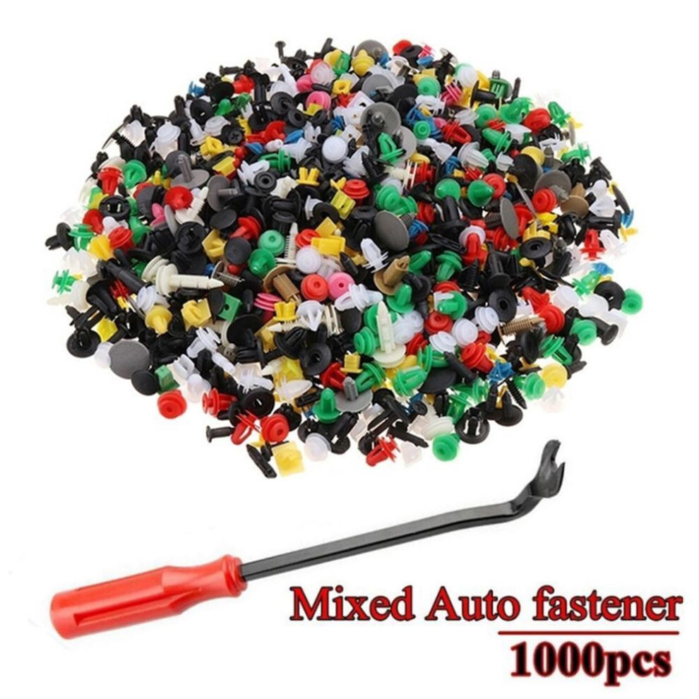 DYS Auto Shop 1000Pcs Mixed Car Bumper Rivet Door Panel Fastener Trim Clips with Screwdriver