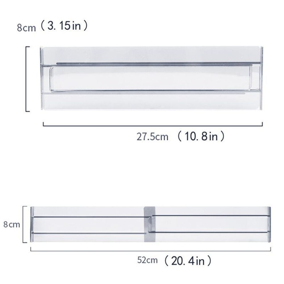Set of 8 Plastic Drawer Dividers Adjustable, Transparent Drawer Dividers, Drawer Organiser for Kitchen Storage, Bedroom, Chest of Drawers