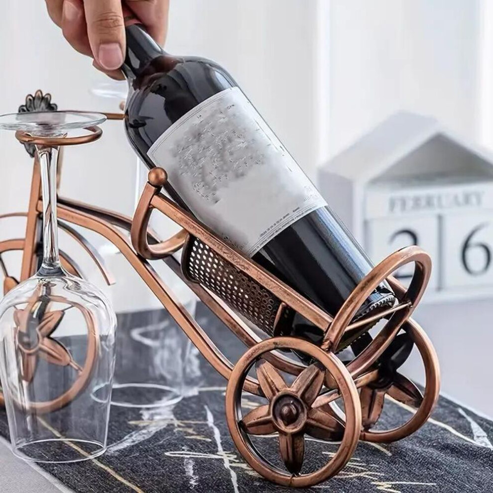 1pc Tabletop Wine Rack, Wine Bottle Holder Single Bottle Bike Shaped, Freestanding Countertop Wine Rack And Wine Bottle Storage