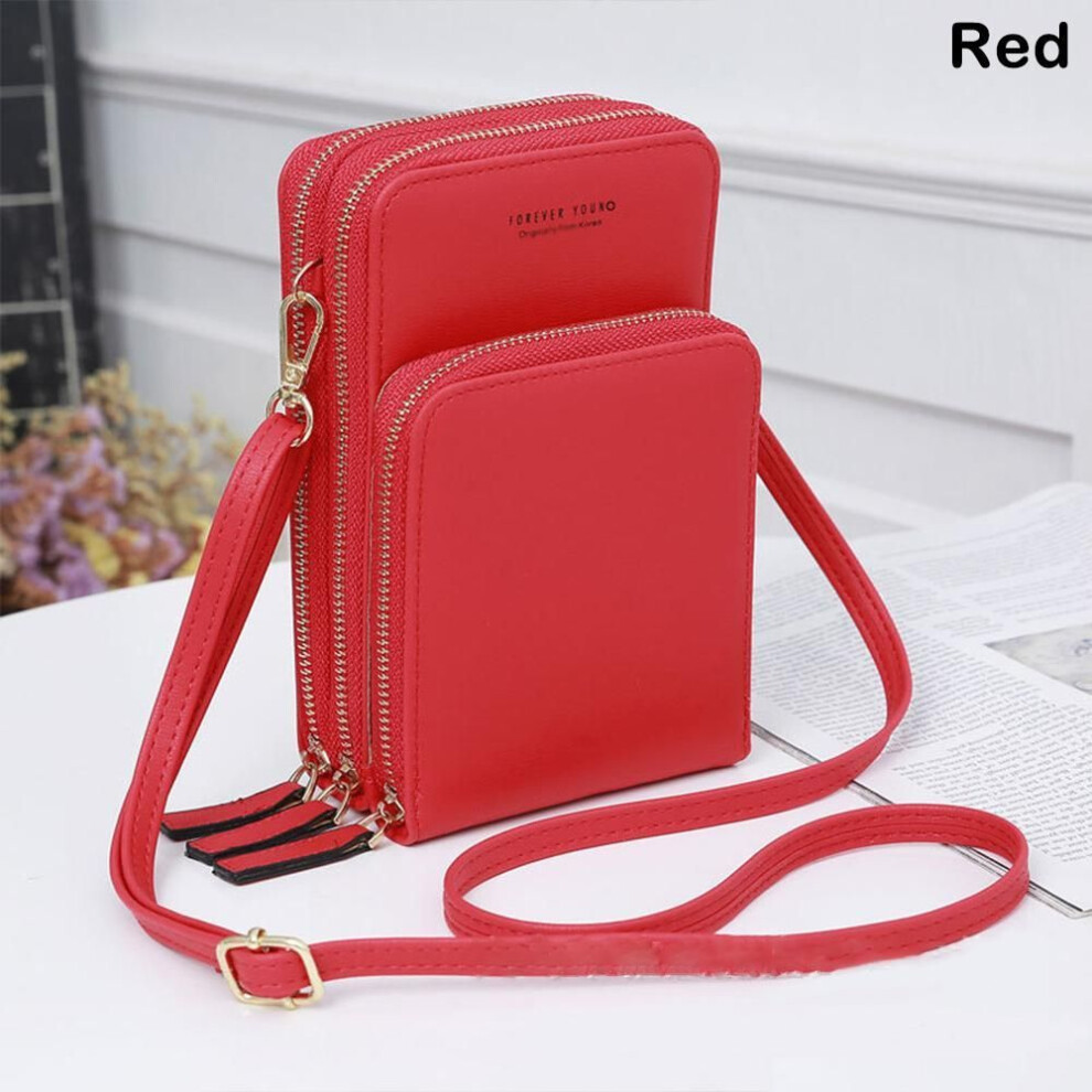 (red) Cellphone Purse Small Cross Body Bag Cellphone Bag Fashion Daily Use Card Holder Mini Shoulder Bag For Women