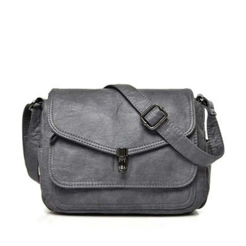 (grey) High Quality Genuine Leather Handbags Crossbody Woman Messenger Bags