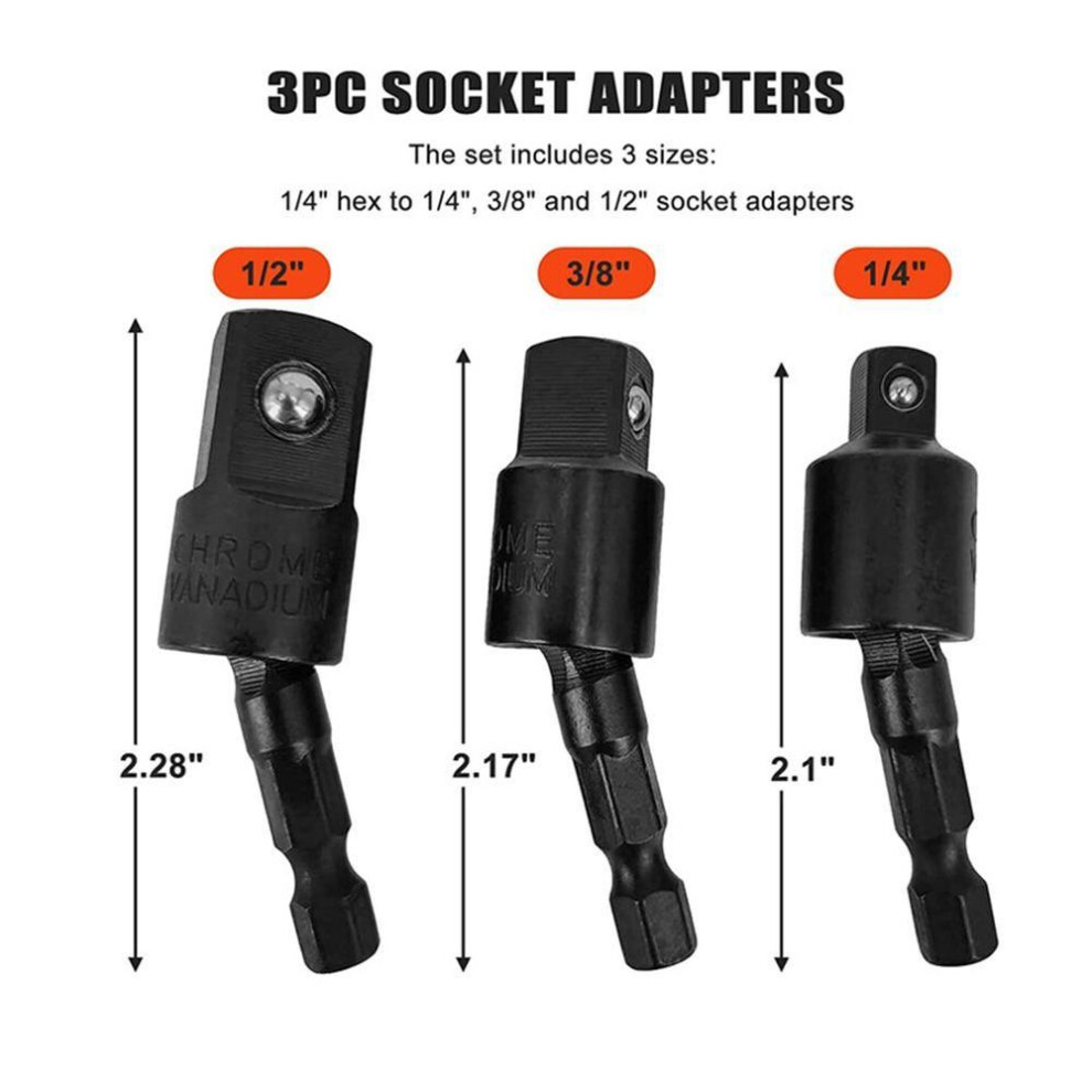 Socket Adapter For Impact Driver Hex Shank Brand New