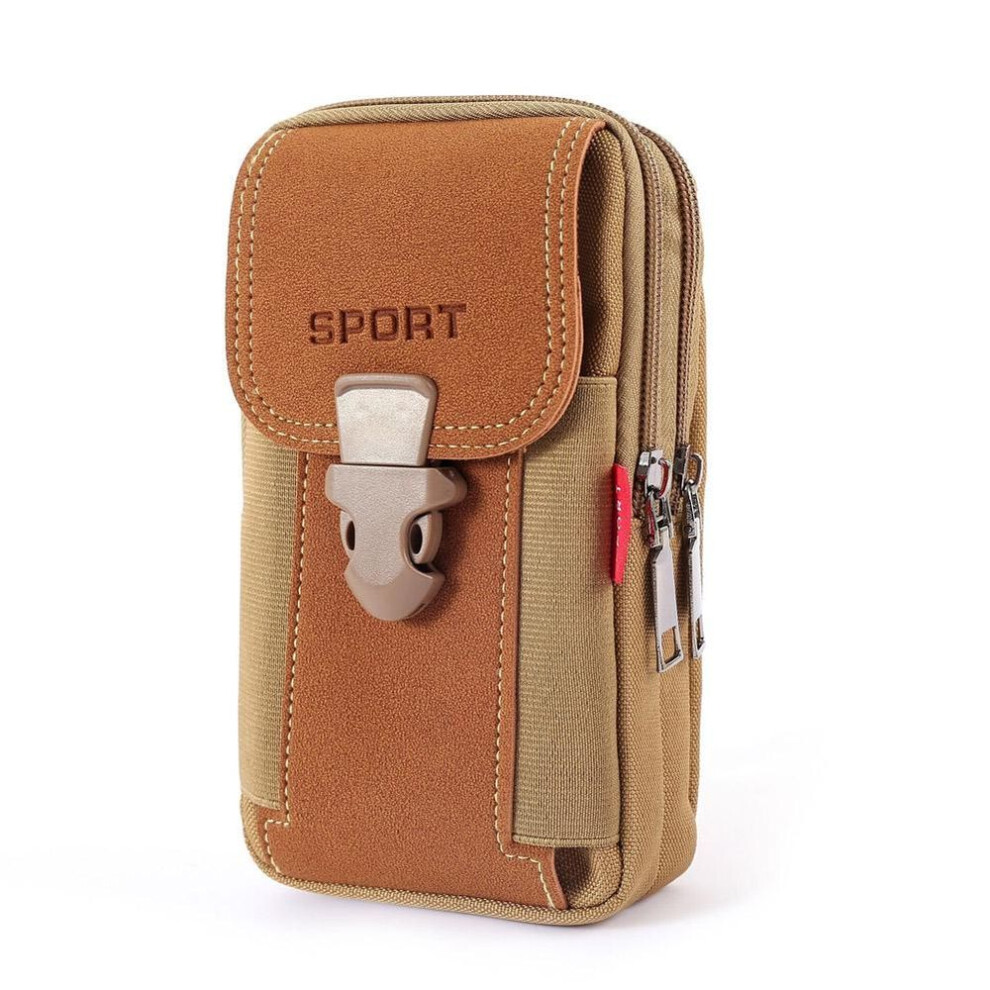 (brown, 1pcs) Men&apos;s Multifunctional Waist Bag Cell Phone Wallet Casual Tactical Pouch Outdoor Sports Pocket Bag Waist Pack Bag Running Pockets