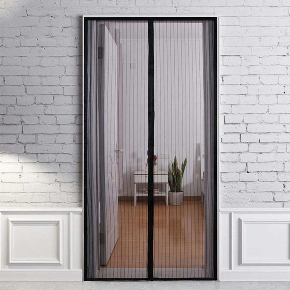 (black, 100*210cm) Tool-free Magnetic Door Curtain Net Summer Anti Bug Fly Door Curtains Mesh Automatic Closing Door Screen Mesh Kitchen Screen
