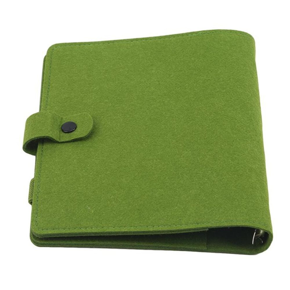 (green, A5) A5/a6 Felt Loose-leaf Notebook Diary Shell 6 Holes Replacement Cover Binder Without Inner Pages