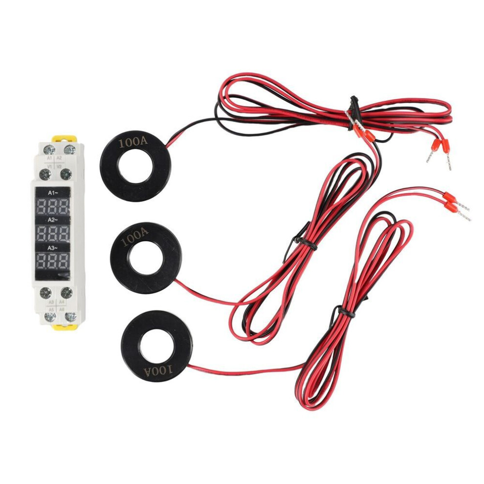 Mini Din Rail Digital Display Three-Phase Modular Current Meter Gauge Indicator