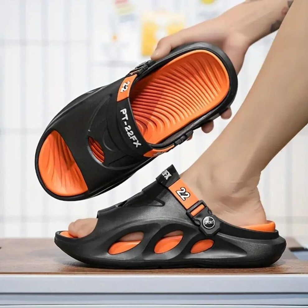 (black, 43) Men&apos;s Fashion EVA Slides, Non Slip Quick-drying Open Toe Slippers For Indoor Outdoor Walking, Men&apos;s Summer Beach Slides