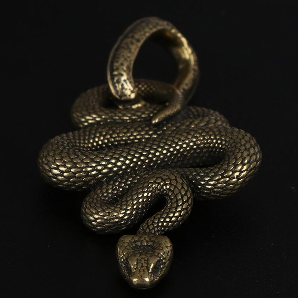 (Other) 1pc Portable Key Chain Outdoor Small Accessories Car Hanging General Brass Snake Key Ring Boa