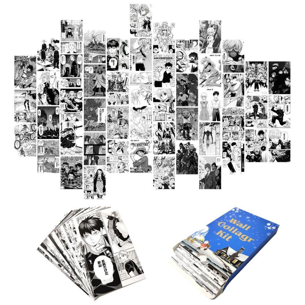 50Pcs HD manga wall stickers wallpaper set anime art poster decoration beautiful picture birthday gift