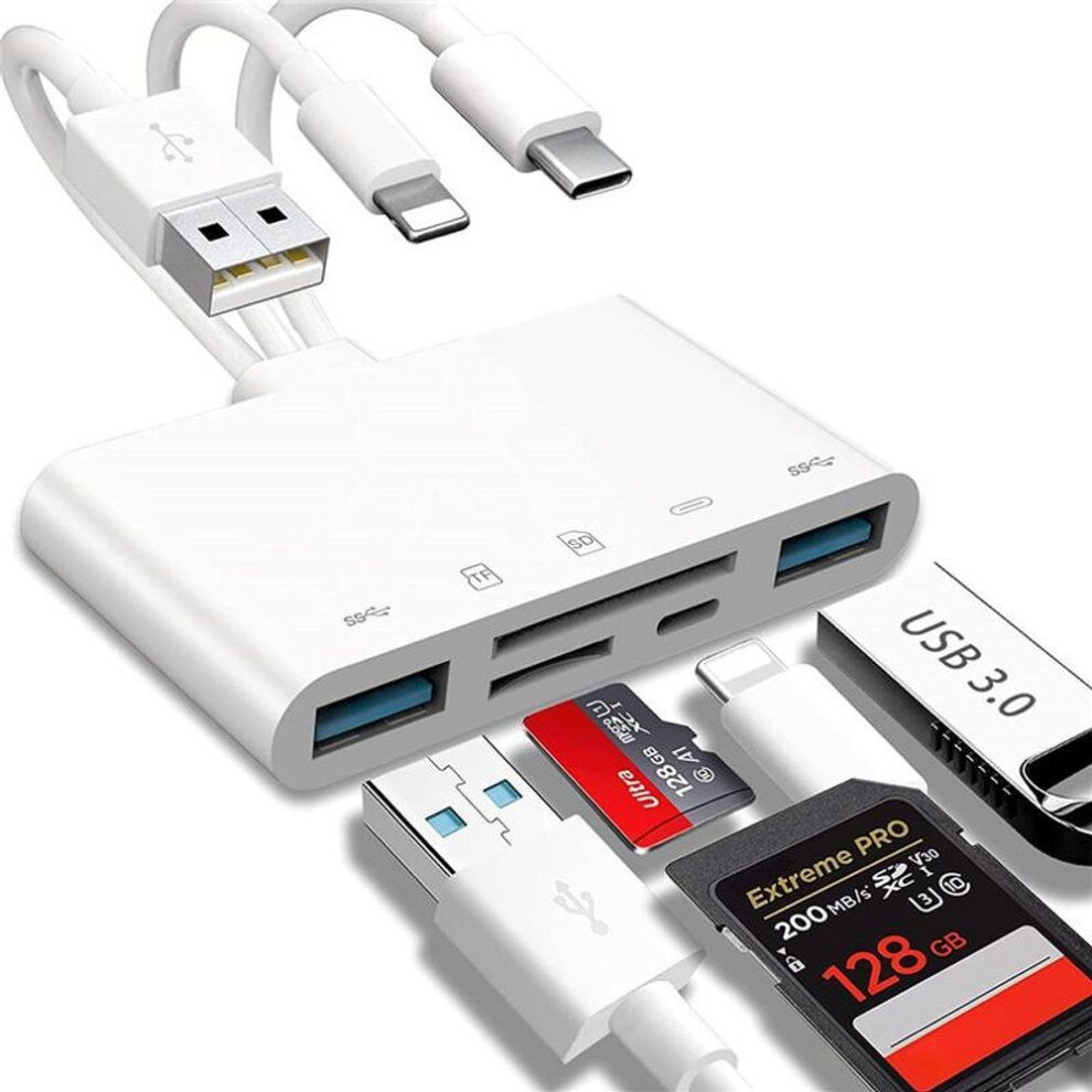 3 In 1 Type-c Usb 3.0 Hub Sd/tf Card Reader Multi-function Dock Station High Speed Data Transfer Usb Otg Adapter For Iphone Android
